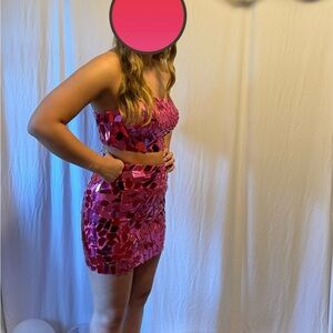 Pink 2 piece short dress